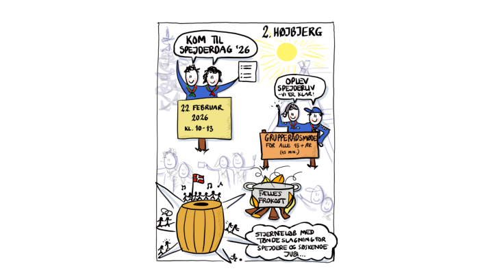 tegnet invitation til spejderdag